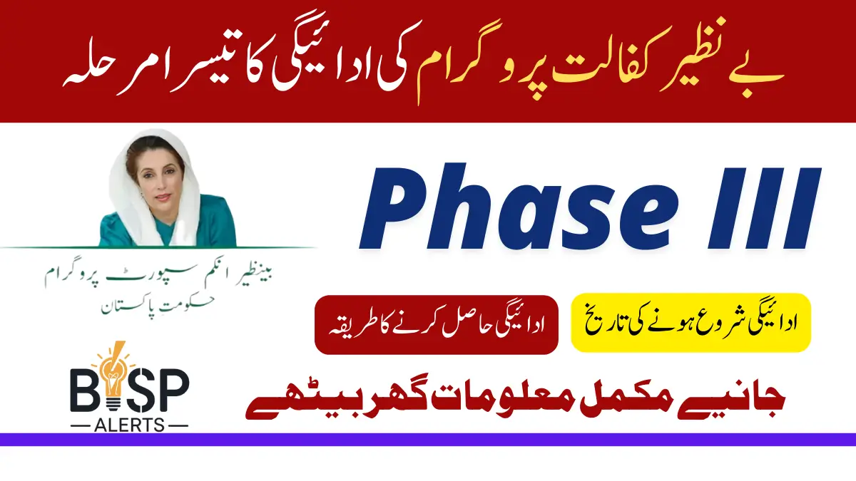 Benazir Kafaalat 3rd Phase Payment Continue In December Check 10500 Status and Time