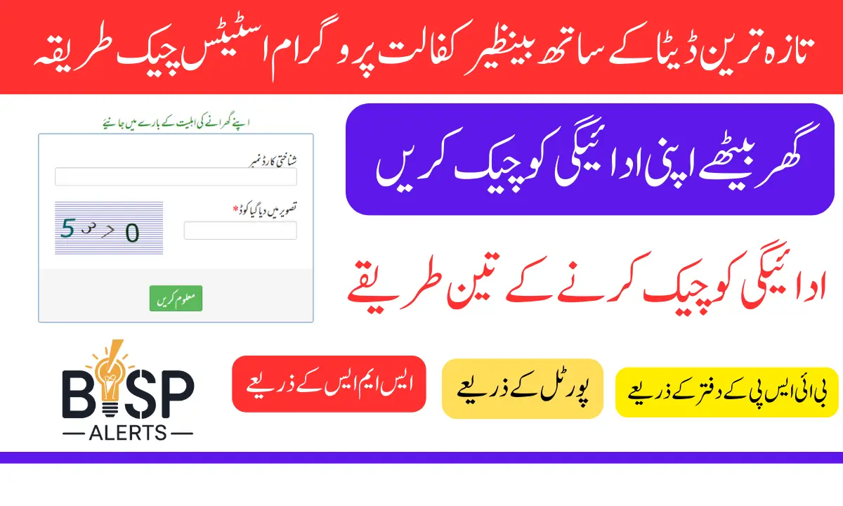 Benazir Kafalat Program Status Check Method Update with Latest Data of 2025